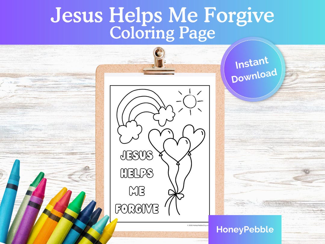 Jesus Helps Me Forgive Coloring Page: LDS Primary Activity (PDF) - Etsy