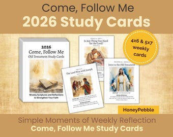 2026 Come, Follow Me Old Testament Weekly Scripture Cards 4x6" and 5x7" (Digital Download)