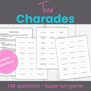 148 Teen Charades Phrases | Printable Charades or Pictionary PDF | Charades for teenagers | Group game activity