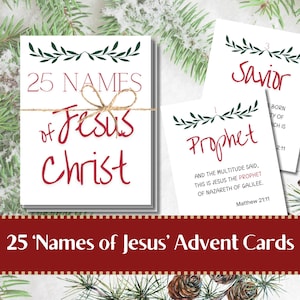 25 Nomes de Jesus Cristo | Contagem Regressiva para o Natal | Bíblia KJV e BOM | Advento de Natal | Presente de Natal | Impressões de Natal | Para imprimir | Presente SUD