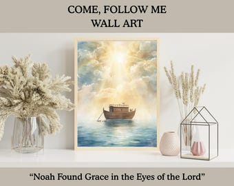 Noah's Ark Watercolor Print - Christian LDS Wall Art (Digital Download)