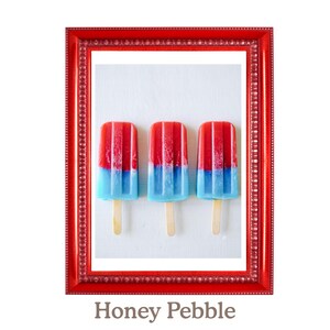Patriotic Popsicle Print: Retro Americana Summer Kitchen Art (Digital PDF 8x10in