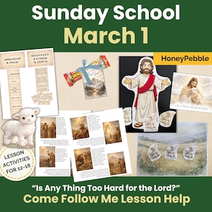 March 1 Youth Sunday School | Abraham and Isaac | Come Follow Me Lesson Activities: LDS Old Testament (PDF Download)
