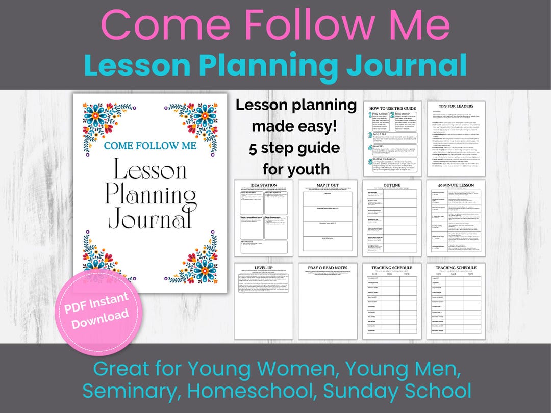 Come Follow Me Lesson Planning Journal, LDS Youth Teaching Guide ...