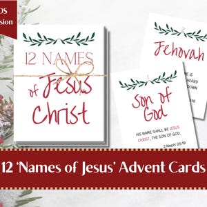 12 Names of Jesus Christ | Christmas Countdown Bible KJV & BOM | Christmas Advent | Christmas Gift | Christmas Prints | Printable | LDS Gift
