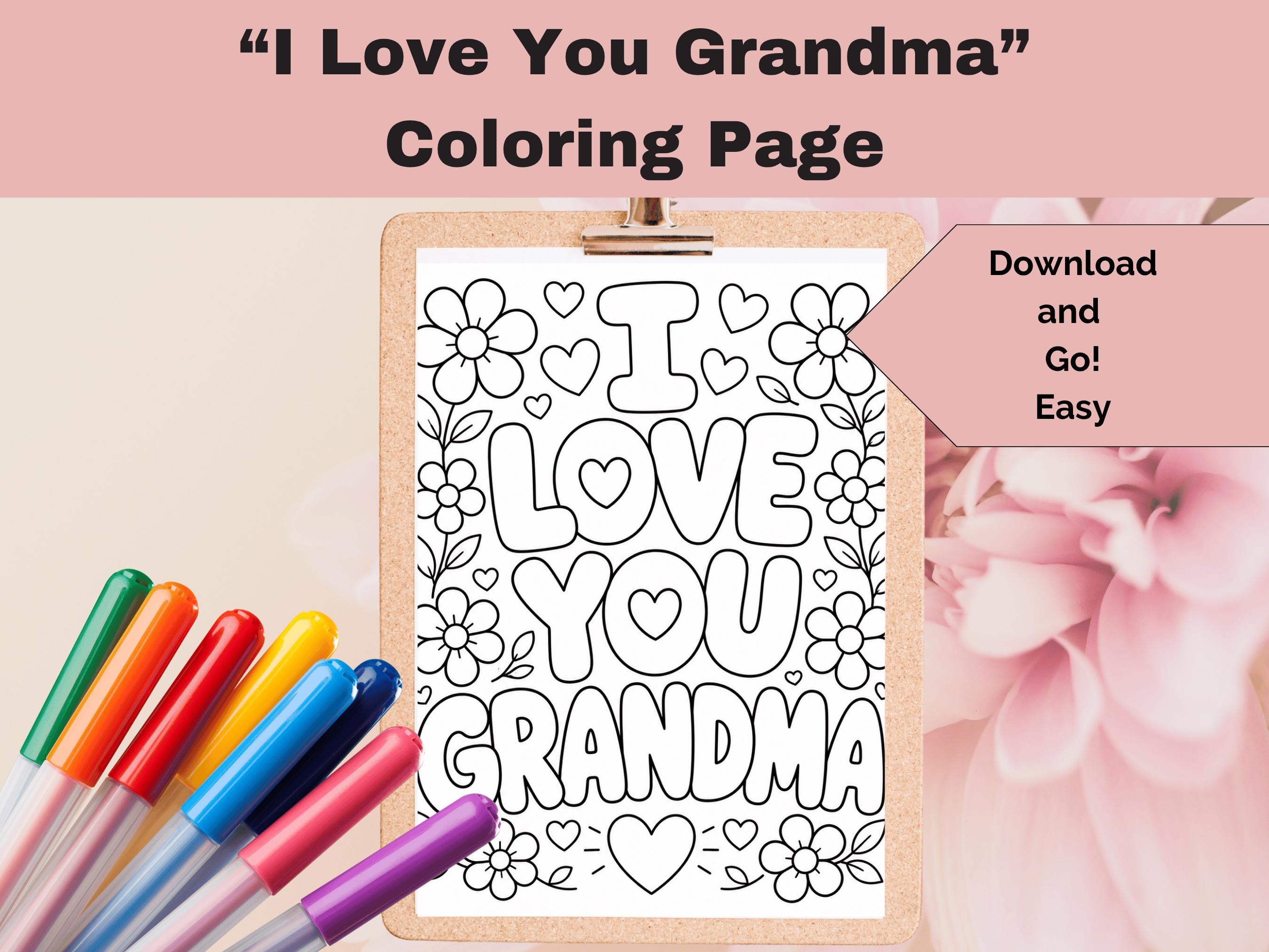 Mother’s Day Coloring Page | I Love You Grandma Printable | Church ...