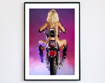 Motorcycle Art Download Designer Poster, Digital Wall Art , Printable Retro Wall Art , Retro Poster Printable Poster