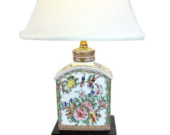 バロック調 アレンジメント Exquisite Rose Medallion Porcelain Table Lamp With Floral