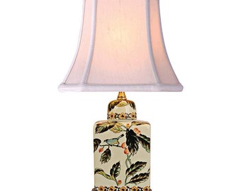 Multicolor Porcelain Jar Accent Table Lamp