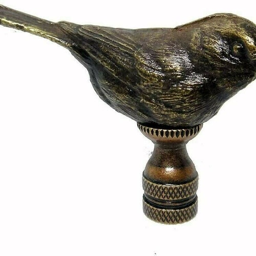 Owl Lamp Shade Finial Antique Brass Finial Thread Etsy