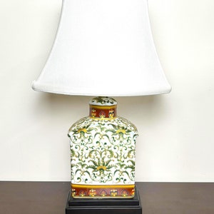 Gold Leaf  Porcelain Tea Jar Accent Table Lamp