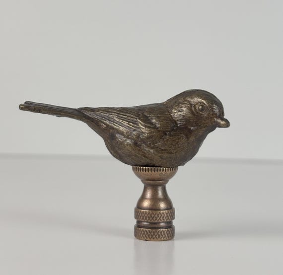 Vintage Style Brass Bird Lamp Finial: Home Decor Accent