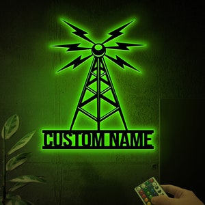 Custom Ham Radio Sign, Metal Wall With LED Light, Amateur Radio, House Decor, Housewarming Gift, Wall Hanger, Amateur Call, Radio Operator