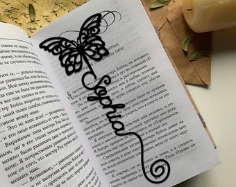 Custom Bookmark, Book Lover Gift, Butterfly Bookmark, Back To School Gift, Teacher Gift, Unique Bookmark, Custom Name