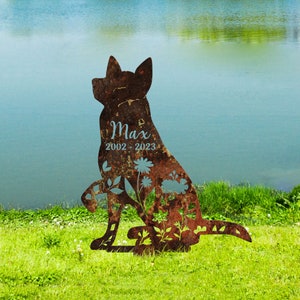 Custom Memorial Rusty Metal Sign, Australian Cattle Dog Loss, Sympathy Gift, Rusty Metal Stake, Pet Grave Markers, Dog Lover, Vintage Sign