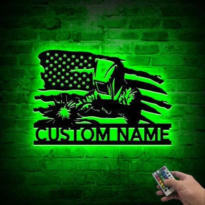 Custom Welder Metal Sign with Led Lights, Welding Work Shop Sign, Garage Wall Art, Gift for Welder, Ironworker Wall Decor, Gift For Dad