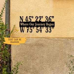 Custom GPS Coordinates Metal Wall with Light, Latitude Longitude Sign, Coordinate Sign, Coordinates Metal Art,Housewarming Gift, Door Hanger