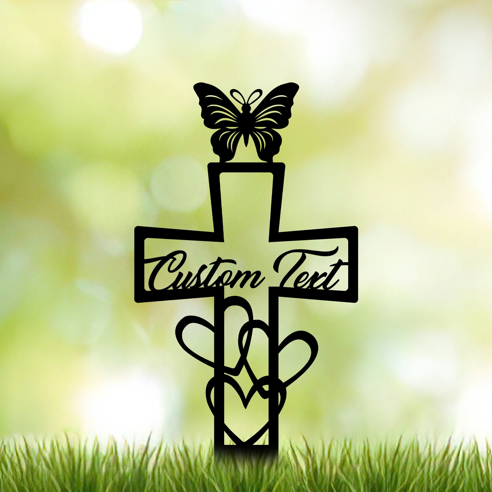 thumbnail image 2 of Butterfly Tribute Buy Personalized Mom Heart With Butterfly Memorial Stake, Metal Stake, Sympathy Sign, Grave Marker, Remembrance Stake, Garden Decor, Mom Loss Online In India Metal Art Gift 2 of 14