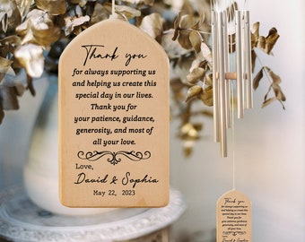 Personalized Wedding Wind Chime, Gift From Bride and Groom, Gift For Mother-in-Law, Mother's Day, Wedding Gift, Thank You For Supporting Us