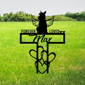 Custom Dog Memorial Stake, Forever Loved Miniature Schnauzers Metal Yard Stake, Grave Marker, Dog Loss, Metal Garden Sign, Garden Decor