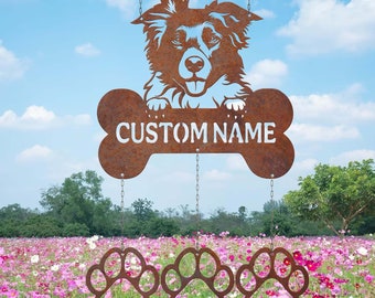 Collies Metal Rusty Wind Chime, Memorial Wind Chime, Sympathy Sign, Collies Dog Lover Gift, Collies Loss, Vintage Sign, Outdoor Decor