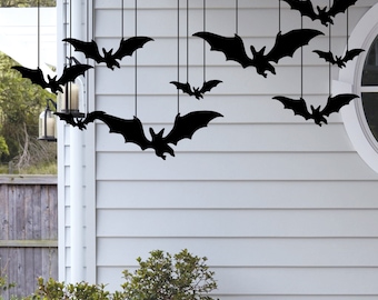 Set of Hanging Bats Sign, Metal Bats, Halloween Decor, Hanging Halloween Bats, Halloween Decor Outdoor, Unique Gift, Bats Ornament