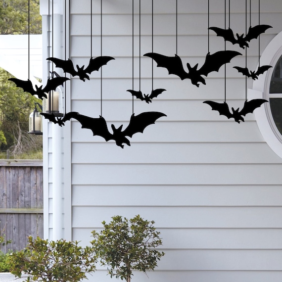 Set 5 Hanging Bats Sign Metal Bats Halloween Decor Hanging - Etsy