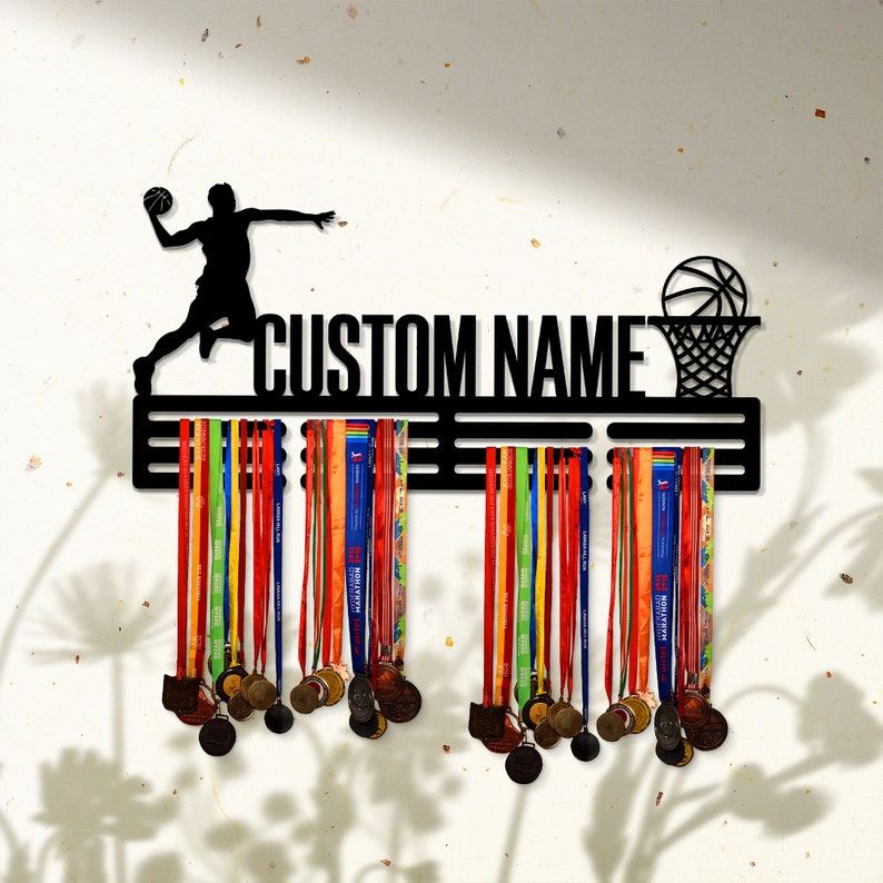 Custom Basketball Medal Hanger Metal Wall With LED Light Etsy