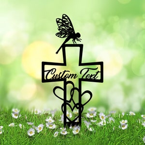 Custom Dragonfly Memorial Stake, In Loving Memory, Dragonfly Stake, Sympathy Sign, Memorial Plaque, Grave Marker, Outdoor Sign, Garden Decor