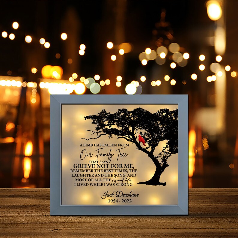 Personalized Shadow Box Sympathy Gift Memorial Shadow Box Etsy