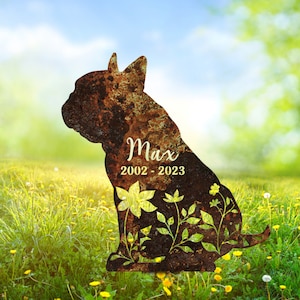 Custom Memorial Rusty Metal Sign, Pug Loss, Sympathy Gift, Rusty Metal Stake, Pet Grave Markers, Pug Lover, Garden Decor, Vintage Sign