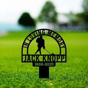Personalized Hockey Memorial Metal Stake, In Loving Memorial, Sympathy Sign, Grave Marker, Remembrance Stake, Stake For Hockey Player Loss