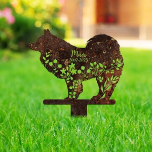 Custom Memorial Rusty Metal Sign, Samoyed Dog Loss, Sympathy Gift, Rusty Metal Stake, Pet Grave Markers, Samoyed Lover, Vintage Sign