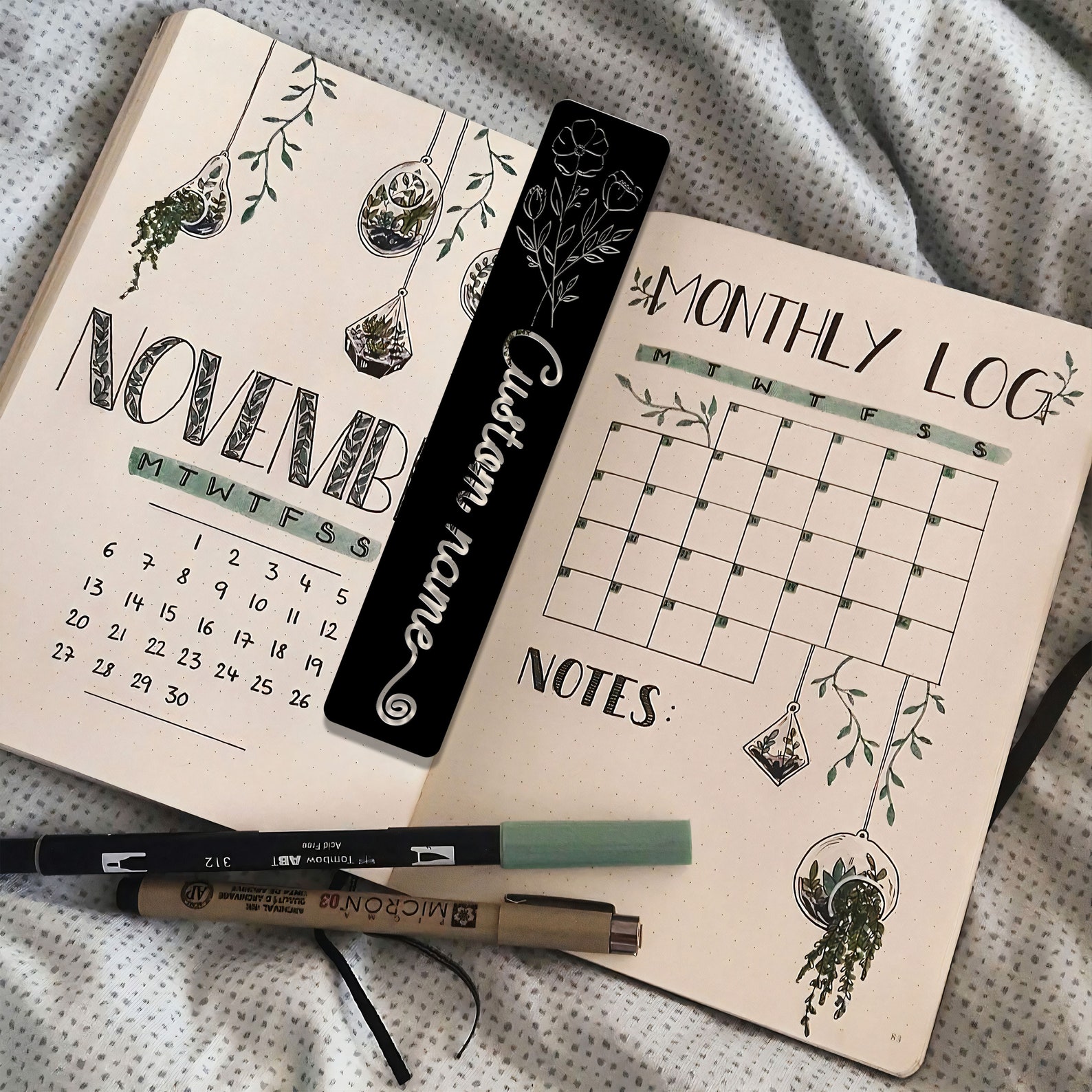 Custom Bookmark Book Lover Gift Wildflower Bookmark Willow Etsy