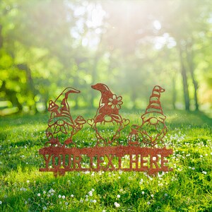 Custom Gnomes Family Metal Sign, Rusty Vintage Garden Decor - Etsy