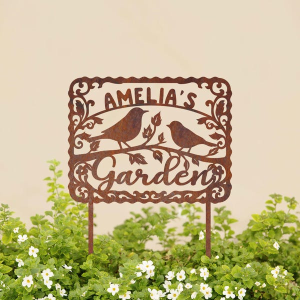 Rusty Garden Stakes - Etsy