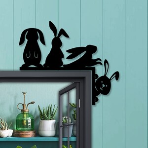Bunny Door Corner Sign, Rabbit Lover Metal Home Decor - Etsy