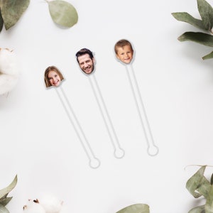 Personalized Stirrers, Face Stir Stick, Acrylic Stick, Cocktail Stir Stick, Swizzle Sticks, Bar Accessories, Birthday Drink Stirrer