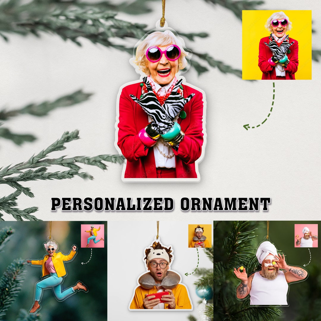 Custom Acrylic Ornament, Custom Photo, Funny Gift, Xmas Tree Decor, Christmas Ornament, Gift for ...