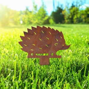 Rusty Hedgehog Metal Sign, Garden Decor, Hedgehog Stake, Vintage Sign, Cute Hedgehog, Outdoor Sign, Hedgehog Silhouette, Rusted Yard Art