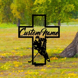 Custom Hockey Memorial Metal Stake, In Loving Memorial, Sympathy Sign, Grave Marker, Remembrance Stake, Hockey Player Loss, Garden Decor