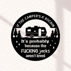 Camping Metal Sign with LED Lights, Rockin' Camper Decor