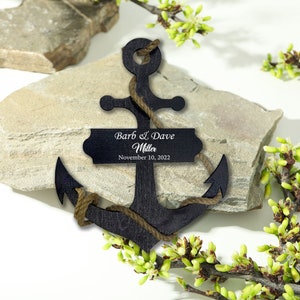 Customized Beach Wedding Guest Book Alternative, Wooden Anchor, Nautical Wedding Sign, Seaside Wedding Flavor, Unique Decor