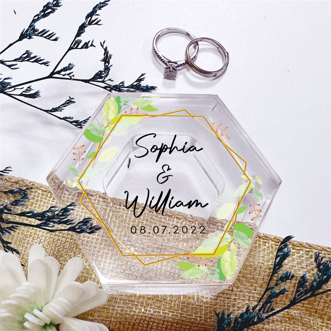 Acrylic Ring Box Wedding Ring Box Flower Ring Box Etsy