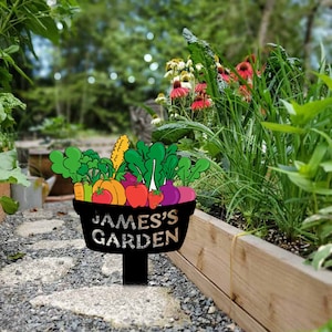 Personalized Vegetable Metal Garden Sign,Custom Garden Sign, Metal Yard Art, Vegetables Garden Stake, Gift for Gardener, Garden Decor