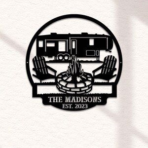 Personalized 5th Wheel Camper Metal Sign With LED Light, Custom Camping ...