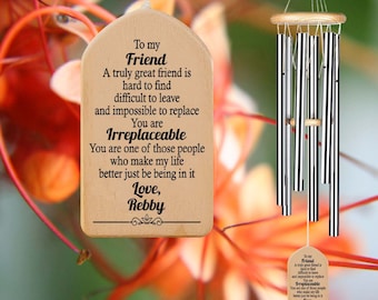 Custom Friendship Wind Chime, You Are Irreplaceable, Wind Chime For Friend, Gift For Bestie, Birthday Gift, Bestie Wind Chime Gift