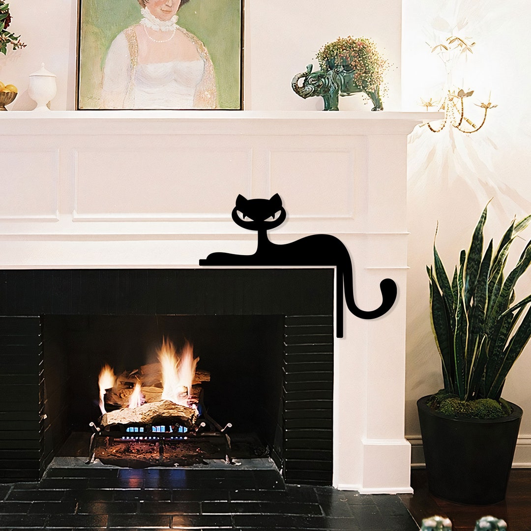 Black Cat Door Frame Decoration, Cat Halloween Door Corner, Cat Door ...