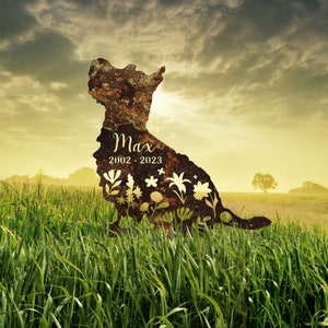 Custom Rusty Metal Cairn Terrier Memorial Stake, Pet Loss Sympathy Gift