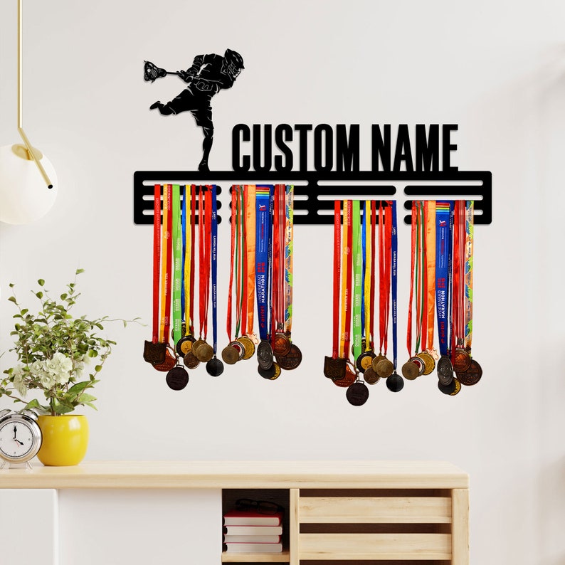 Custom Lacrosse Medal Hanger Metal Wall With LED Light Etsy